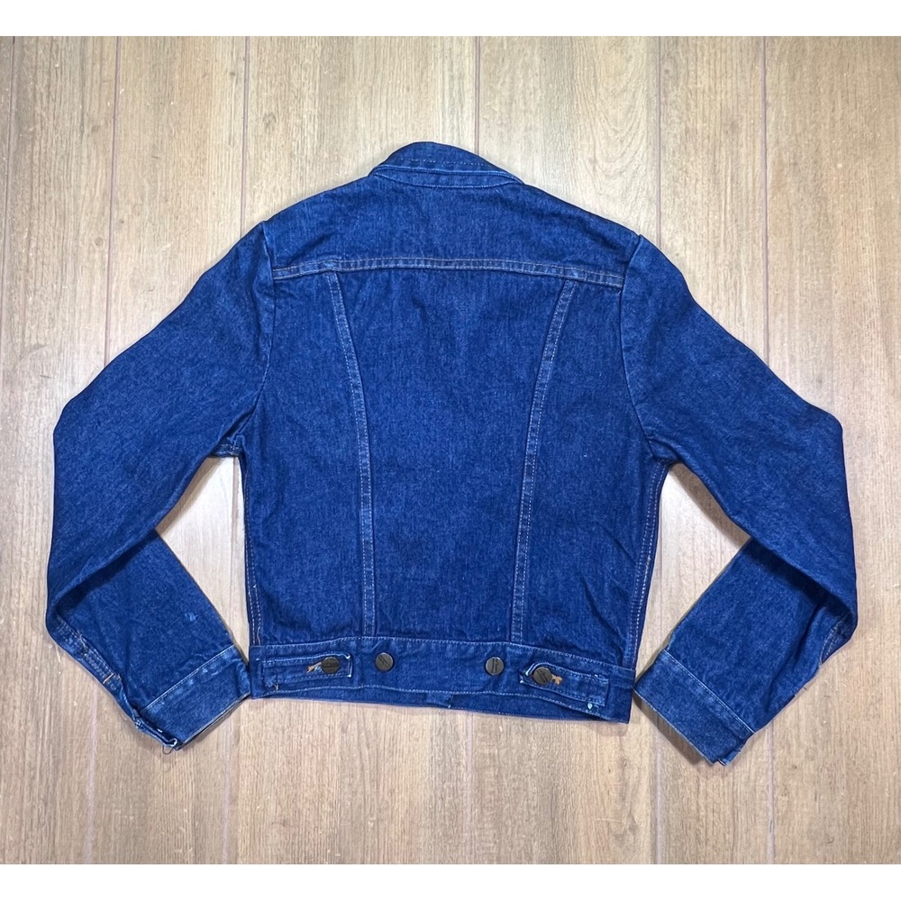 Wrangler Vintage Denim Trucker Jacket Made in USA Blue Cotton B1457PW Size 9 - Picture 2 of 11